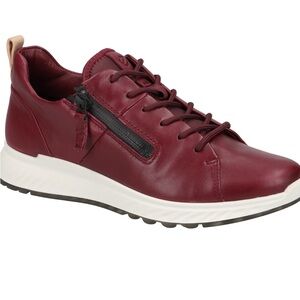 Ecco Danish Design Streetwear Leather Burgundy Wine Sneakers size 11